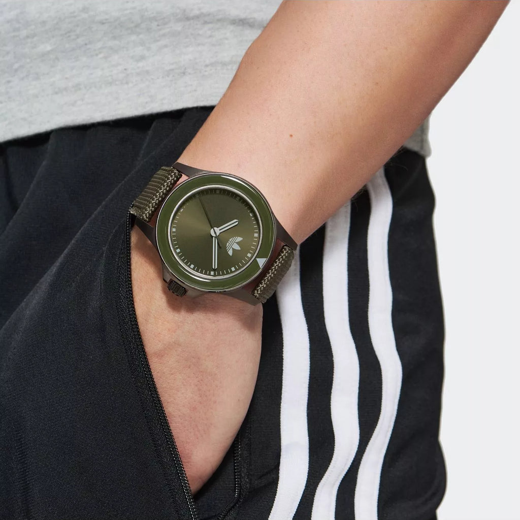 Adidas Unisex Green Fabric & Stainless Steel Watch | Aofh23017