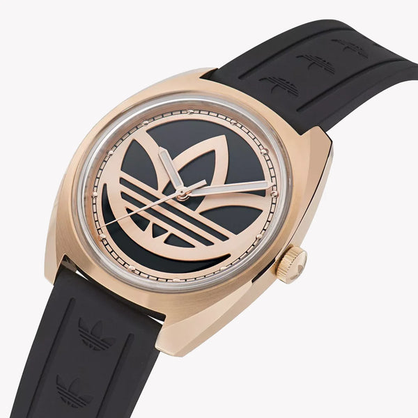 Adidas Unisex Black & Rose Gold Silicone Watch | Aofh23013 by i-watch