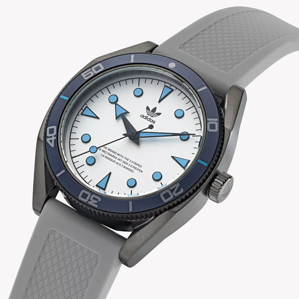 Adidas Men's Black Stainless Steel & Grey Silicone Watch | Aofh22003