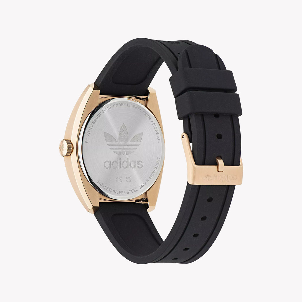 Adidas Unisex Black & Rose Gold Silicone Watch | Aofh23013