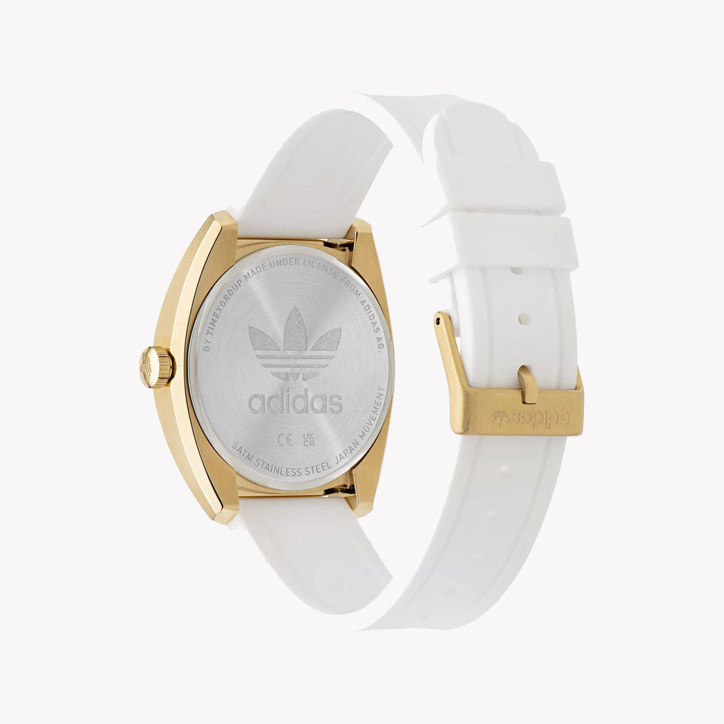 Adidas Unisex Stainless Steel/White Silicone Watch | Aofh23012