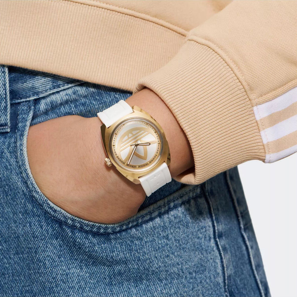 Adidas Unisex Stainless Steel/White Silicone Watch | Aofh23012