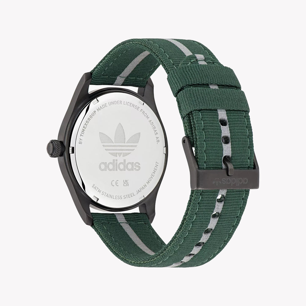 Adidas Men's Black Stainless Steel & Green Fabric Watch | Aosy23042