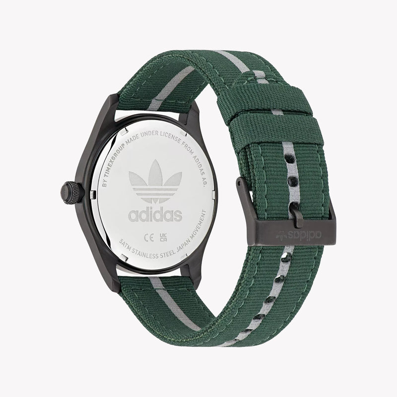 Adidas Men's Black Stainless Steel & Green Fabric Watch | Aosy23042