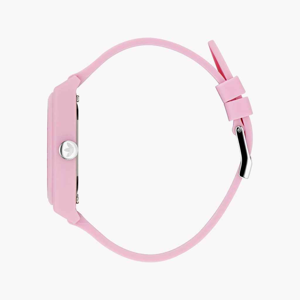 Adidas Women's Pink Rubber Watch, Synthetic/White | Aost23553