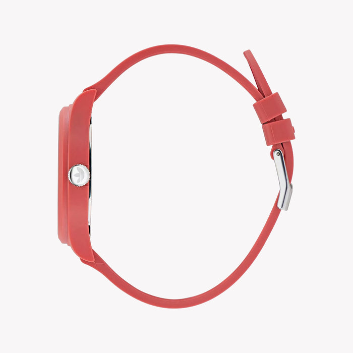 Adidas Women's Red Rubber Watch, Synthetic | Aost22046