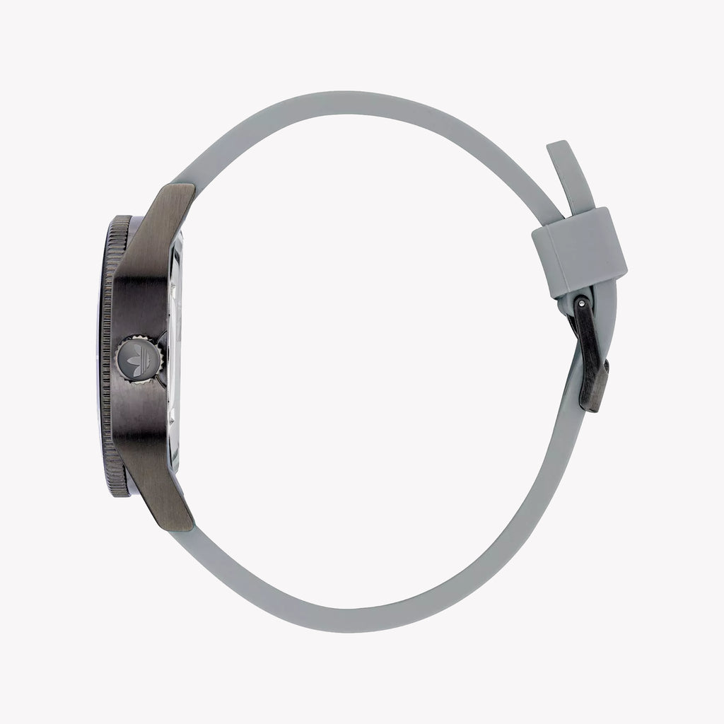 Adidas Men's Black Stainless Steel & Grey Silicone Watch | Aofh22003