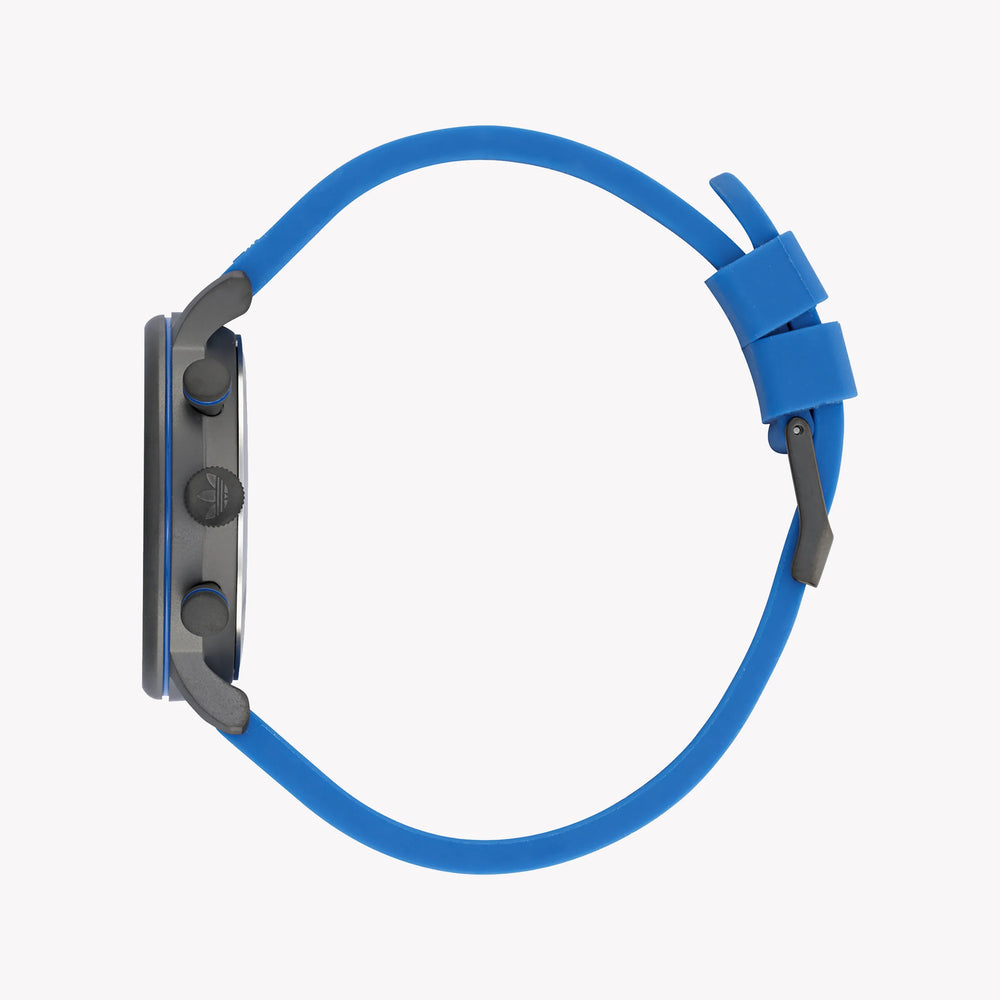 Adidas Women's Black Stainless Steel & Blue Silicone Watch | Aosy22015