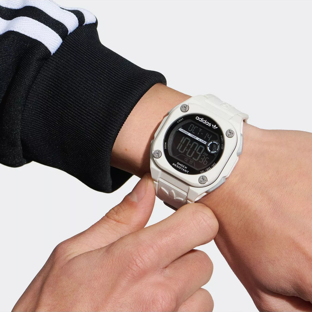 Adidas Unisex White Silicone Digital Watch | Aost23062