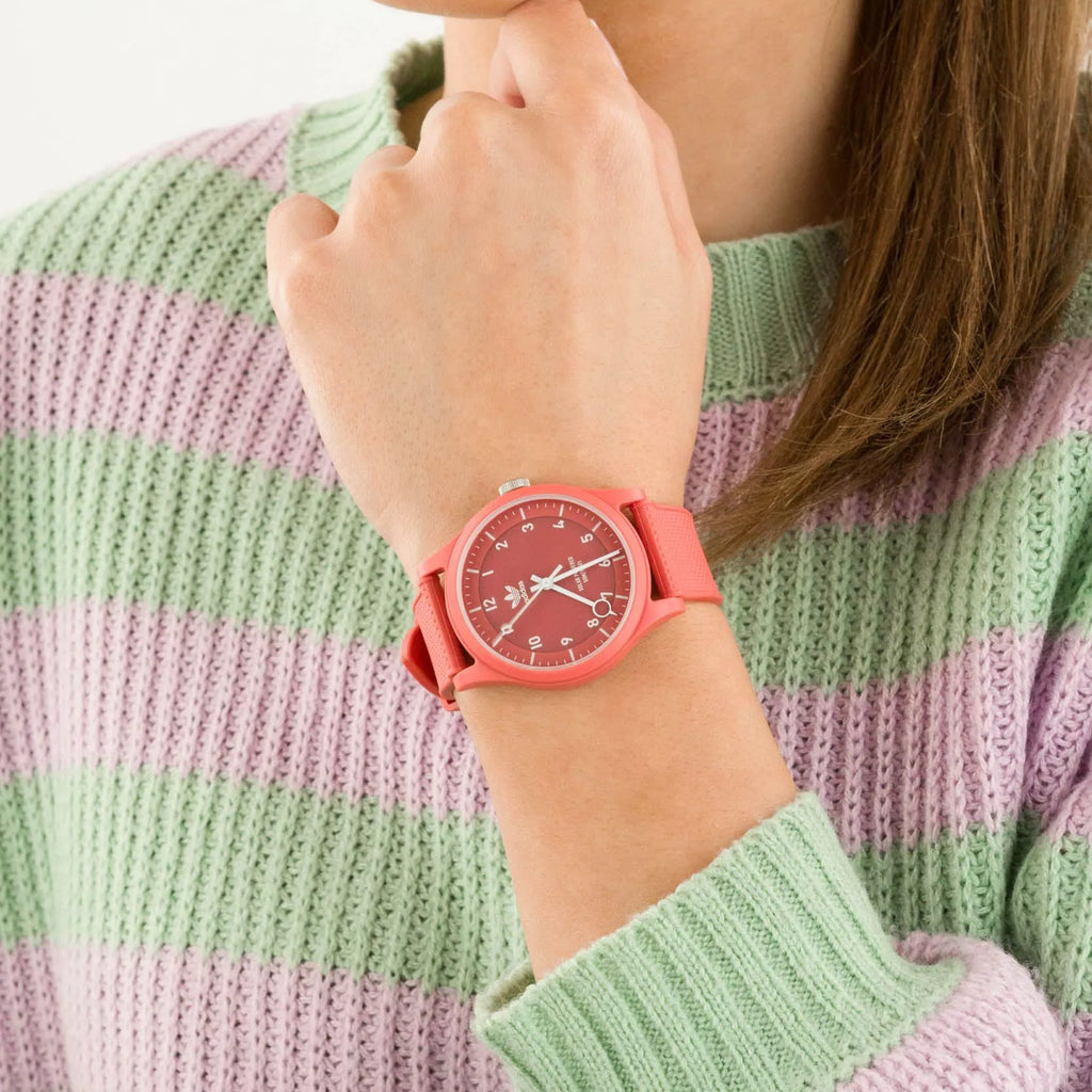 Adidas Women's Red Rubber Watch, Synthetic | Aost22046