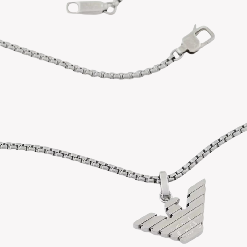 Emporio Armani Men's Eagle Logo Stainless Steel Necklace Emporio Armani Men's Eagle Logo Stainless Steel Necklace