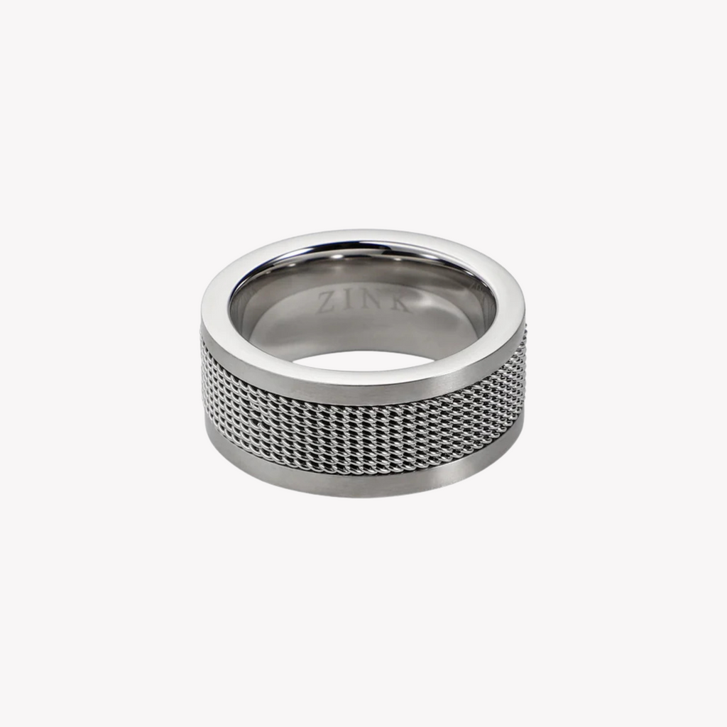 Zink Men's Silver Stainless Steel Ring | Zjrg008sm