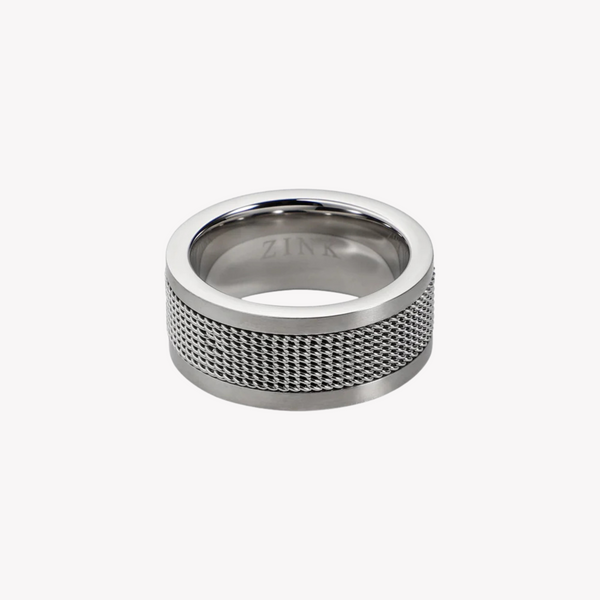Zink Men's Silver Stainless Steel Ring | Zjrg008sm