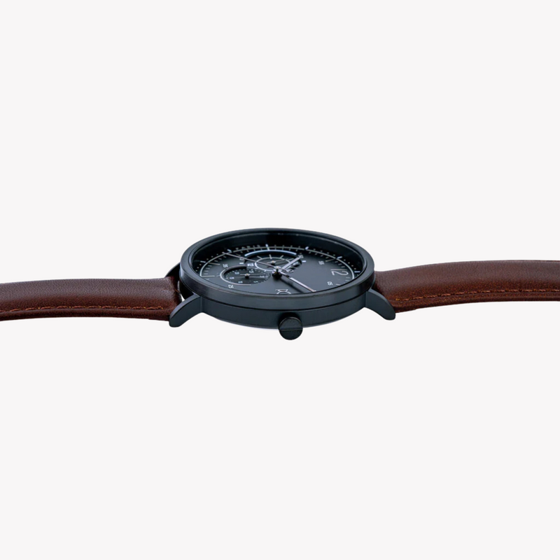 Pierre Cardin Men's Brown Leather Watch, Black Dial | Cbn.3024 by i-watch