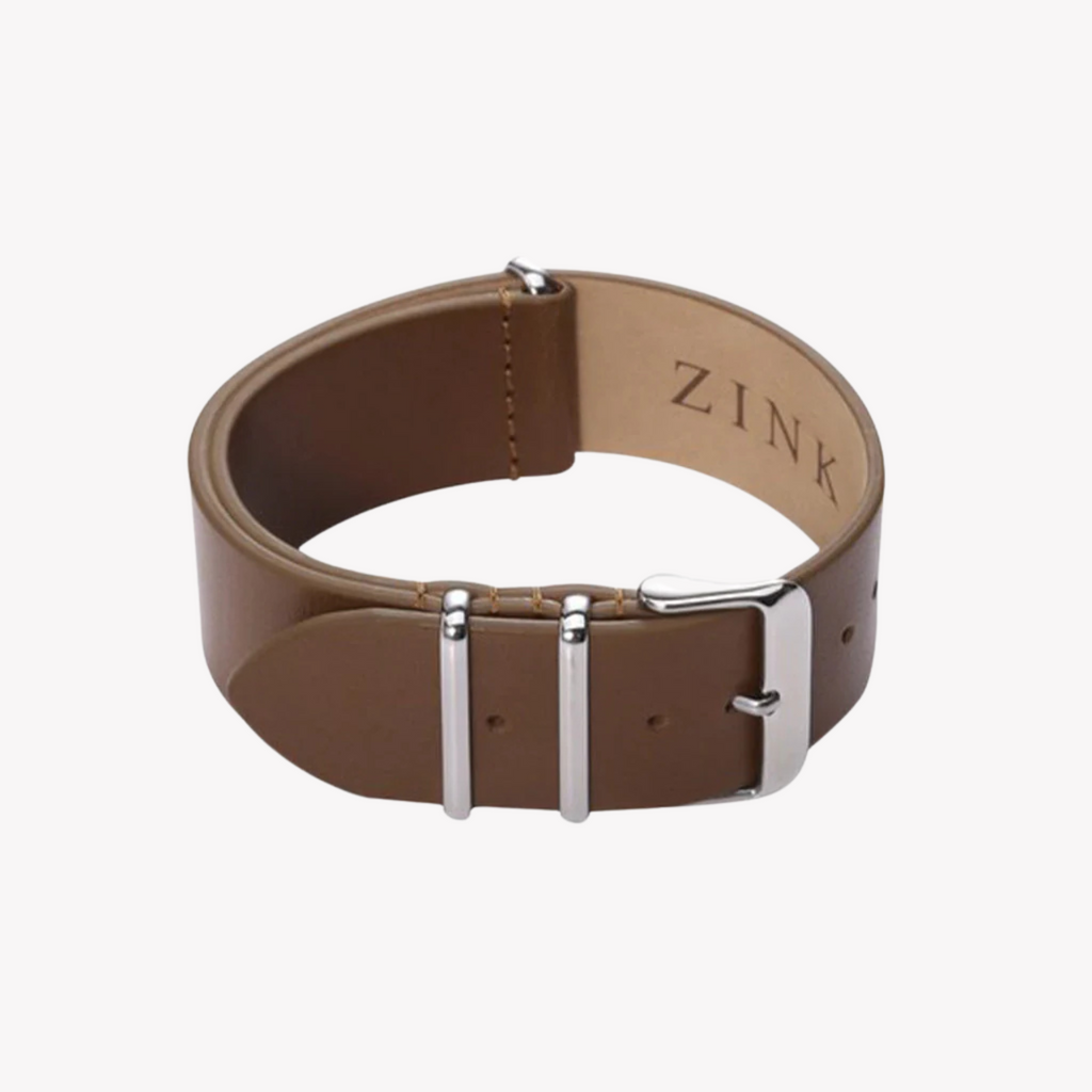 Zink Men's Leather Watch Band - Brown | Zlb001bws