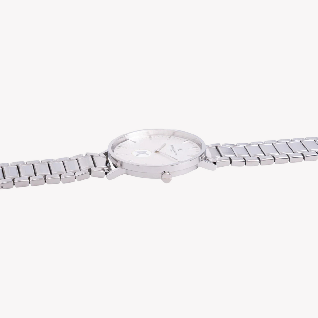 MONTRE HOMME RONDE EN MÉTAL ARGENT PIERRE CARDIN - ACCESSOIRE ÉLÉGANT CADRAN BLANC