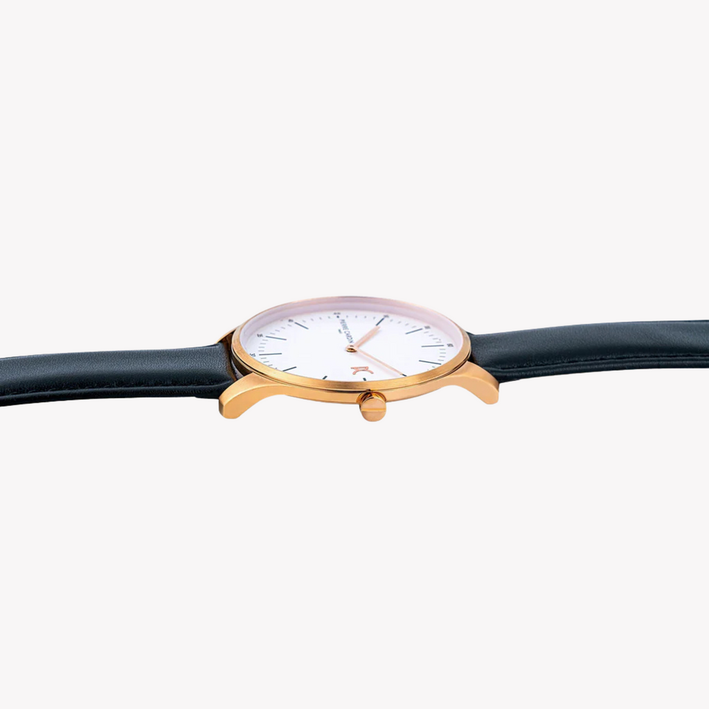 PIERRE CARDIN CBA.4006 MONTRE ÉLÉGANTE - MONTRE POUR HOMMES DE LUXE EN OR ROSE ET CUIR NOIR