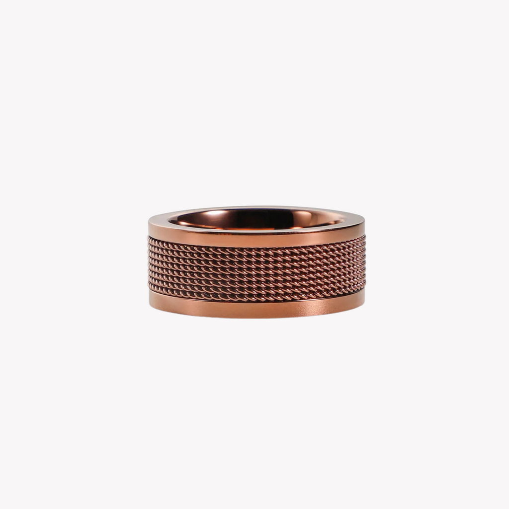 Zink Men's Rose Gold Stainless Steel Ring | Zjrg008sbr