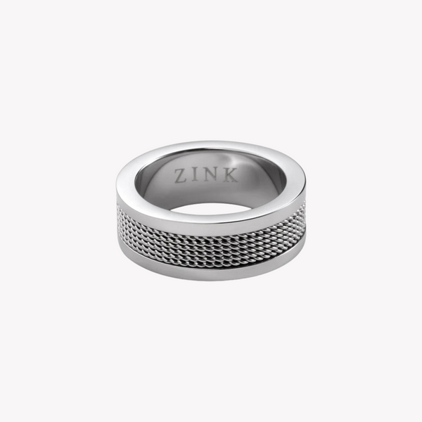Zink Men's Silver Stainless Steel Ring | Zjrg017ssp