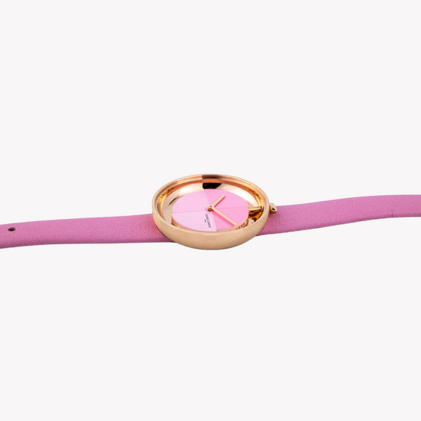 Pierre Cardin Women's Pink Leather Watch, Rose Gold Case | Cma.0004