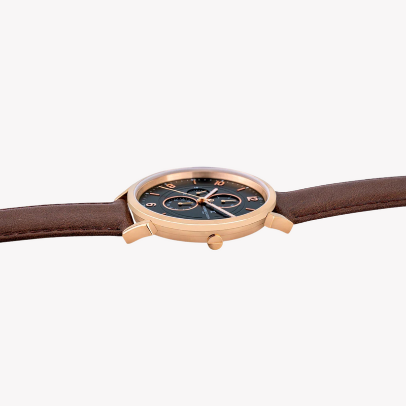 Pierre Cardin Men's Brown Leather Watch, Black Dial | Cpi.2072 by i-watch