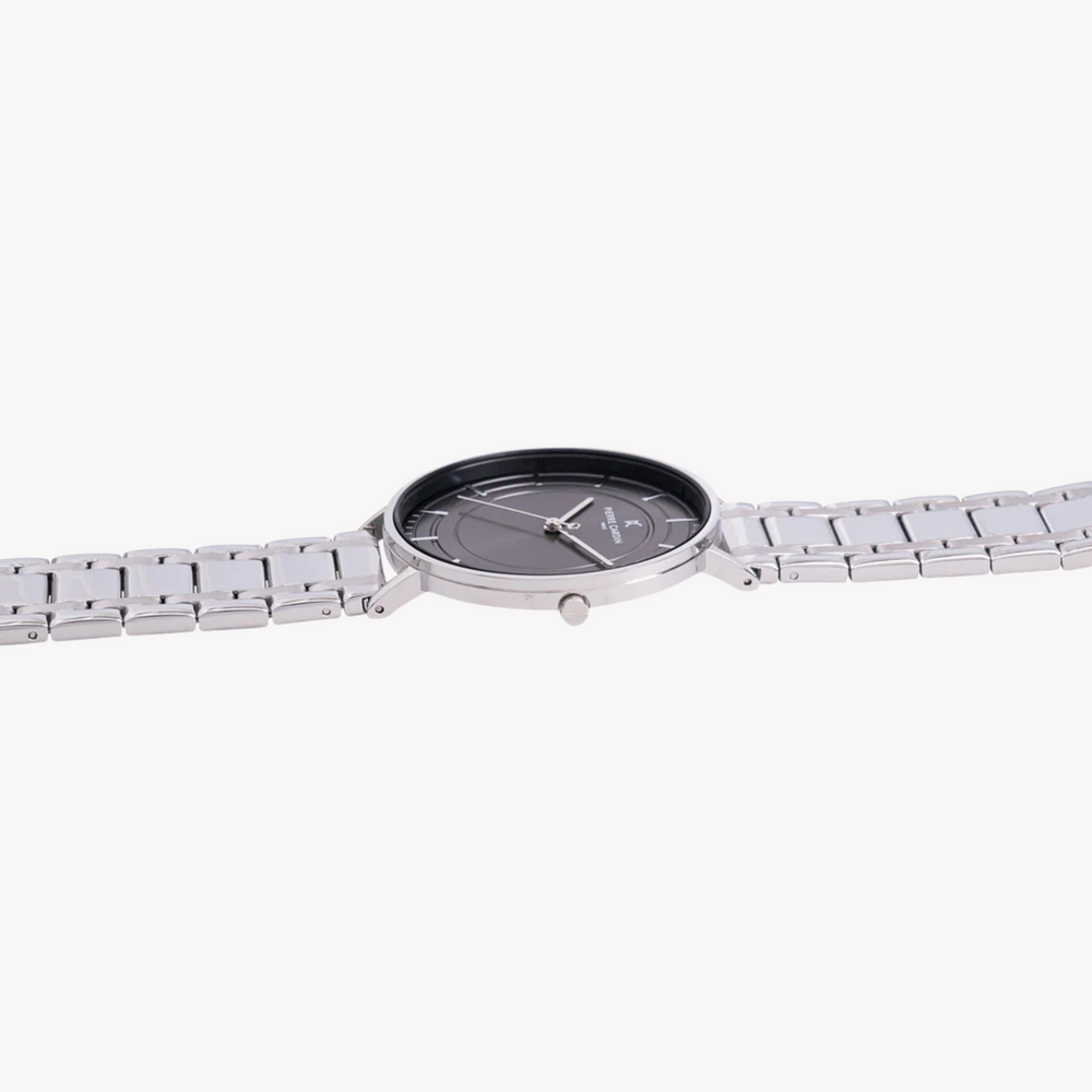 Pierre Cardin Men's Silver Metal Watch, Black Dial | Cbn.3033 by i-watch