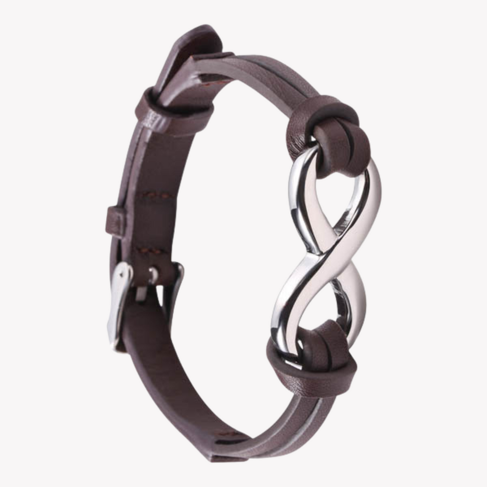 Zink Men's Brown Leather & Stainless Steel Bracelet | Zjbc035brp-A by i-watch