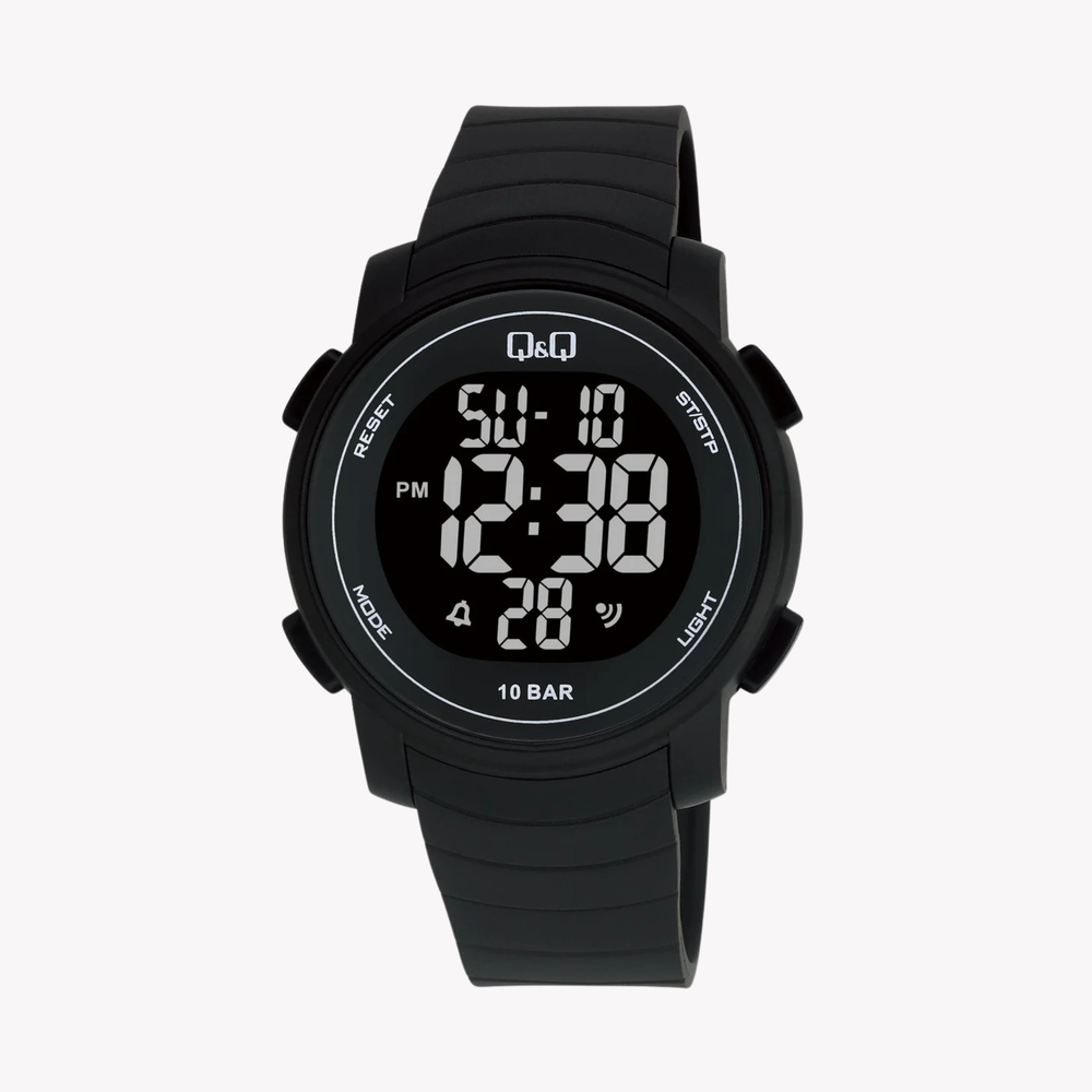 Q&Q Men's Black Men's Watch, Black Digital Dial | M122J001Y