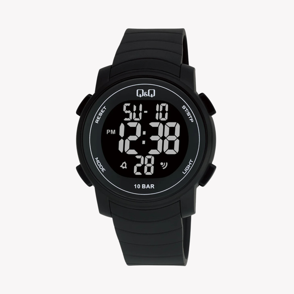 Q&Q Men's Black Men's Watch, Black Digital Dial | M122J001Y