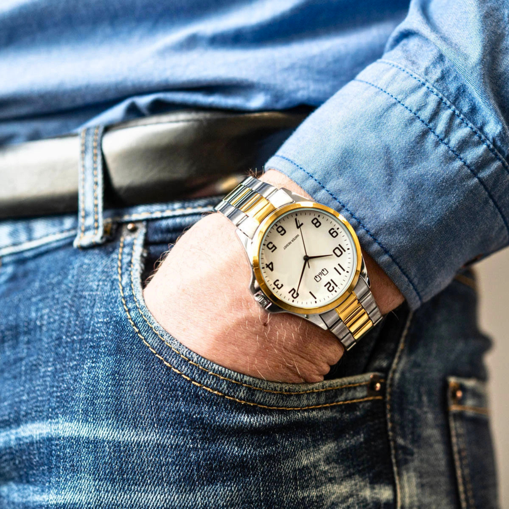Q&Q Men's Silver Watch, White Dial | C36A-017PY