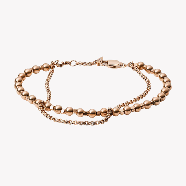 Fossil Women's Rose Gold Bracelet, Multi Beaded Design | JA6776791