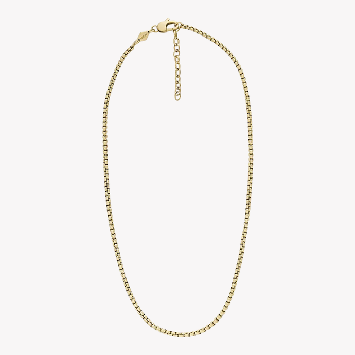 Fossil Men's Gold-Tone Necklace, Box Chain | JF04504710
