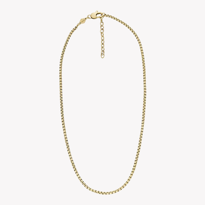 Fossil Men's Gold-Tone Necklace, Box Chain | JF04504710