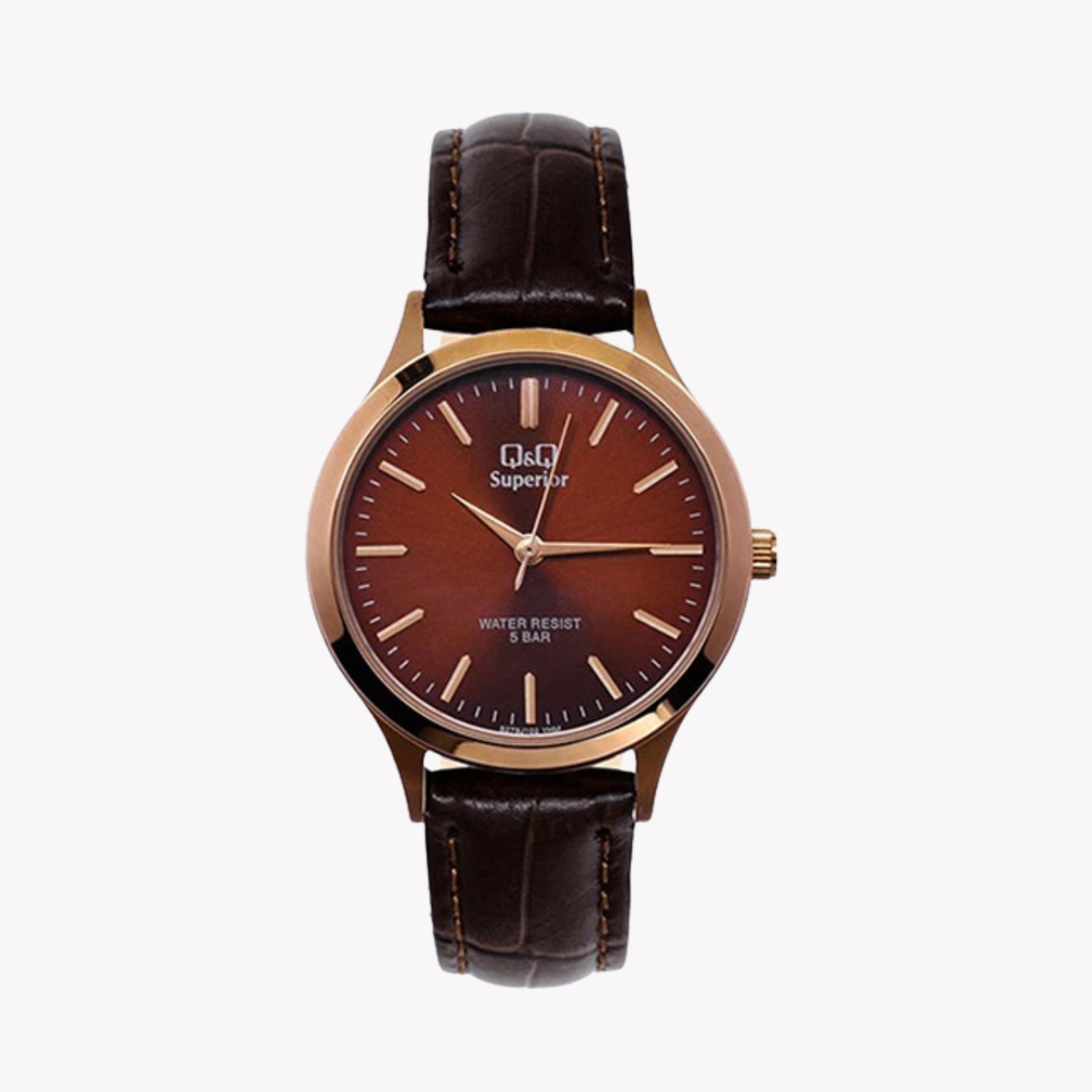 Q&Q SUPERIOR Women's Rose Gold Watch, Maroon Dial | S279J102Y