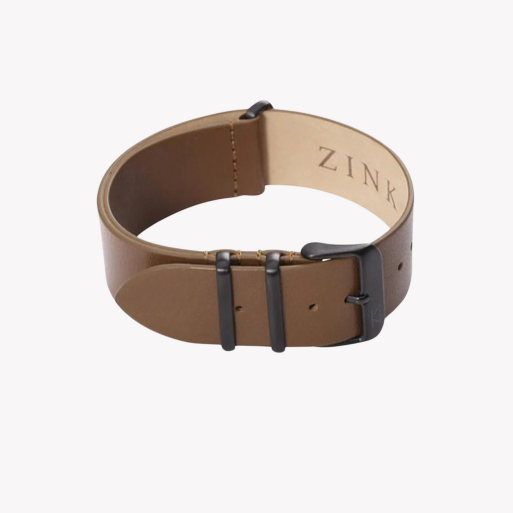 Zink Men's Leather Watch Band - Brown | Zlb001bwb