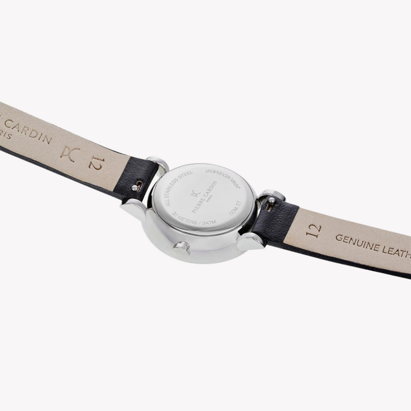 Pierre Cardin Women's Black Leather Watch, Silver Dial | Ccm.0504 by i-watch