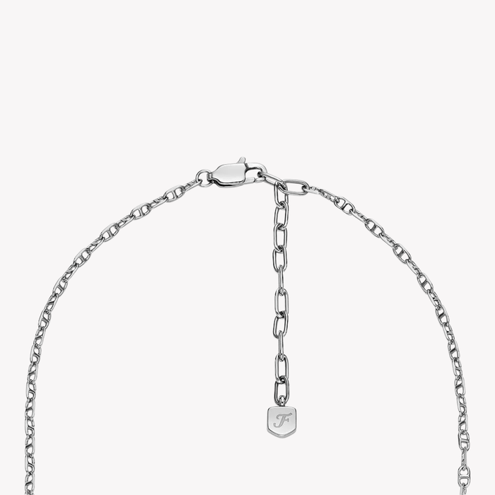 Fossil Women's Silver Necklace, Clear Crystals | JA7271040