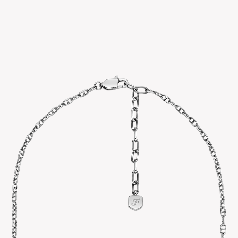 Fossil Women's Silver Necklace, Clear Crystals | JA7271040