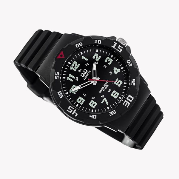 Q&Q Men's Black Watch, Black Dial | VR18J001Y