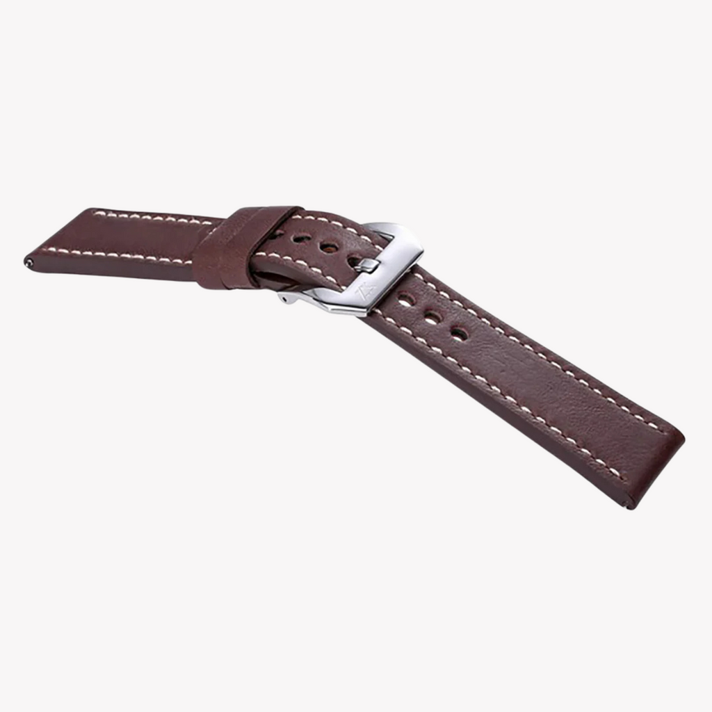 Zink Men's Leather Watch Band - Brown | Zlb003dbws