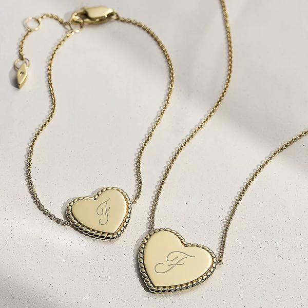 Fossil Women's Gold-Tone Necklace, Engravable Heart Pendant | JF04360710