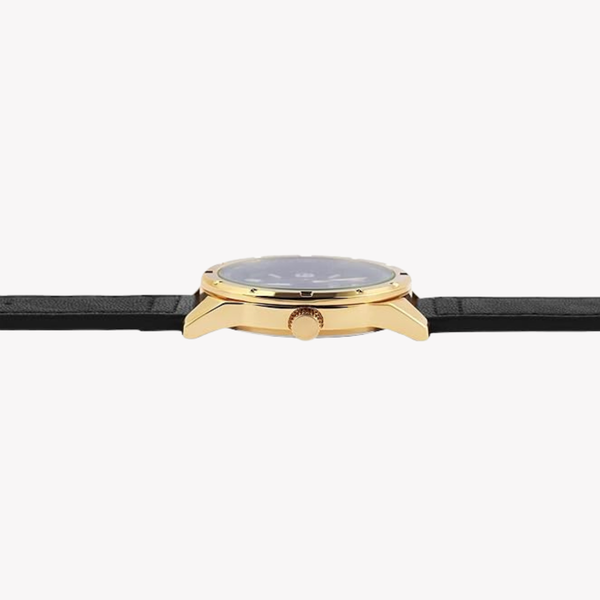 Q&Q Men's Gold & Black Watch, Black Dial | QB14J105Y