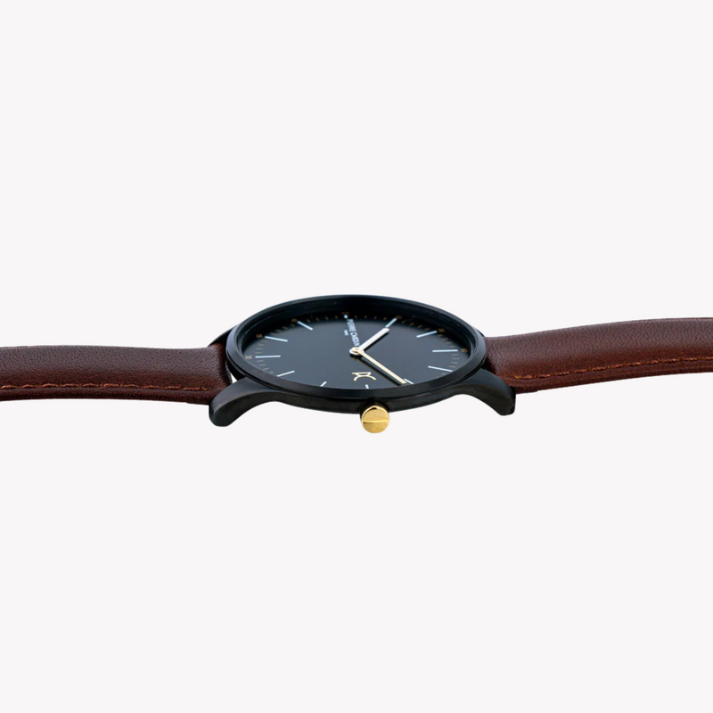 Pierre Cardin Men's Brown Leather Watch, Black Dial | Cba.4008 by i-watch