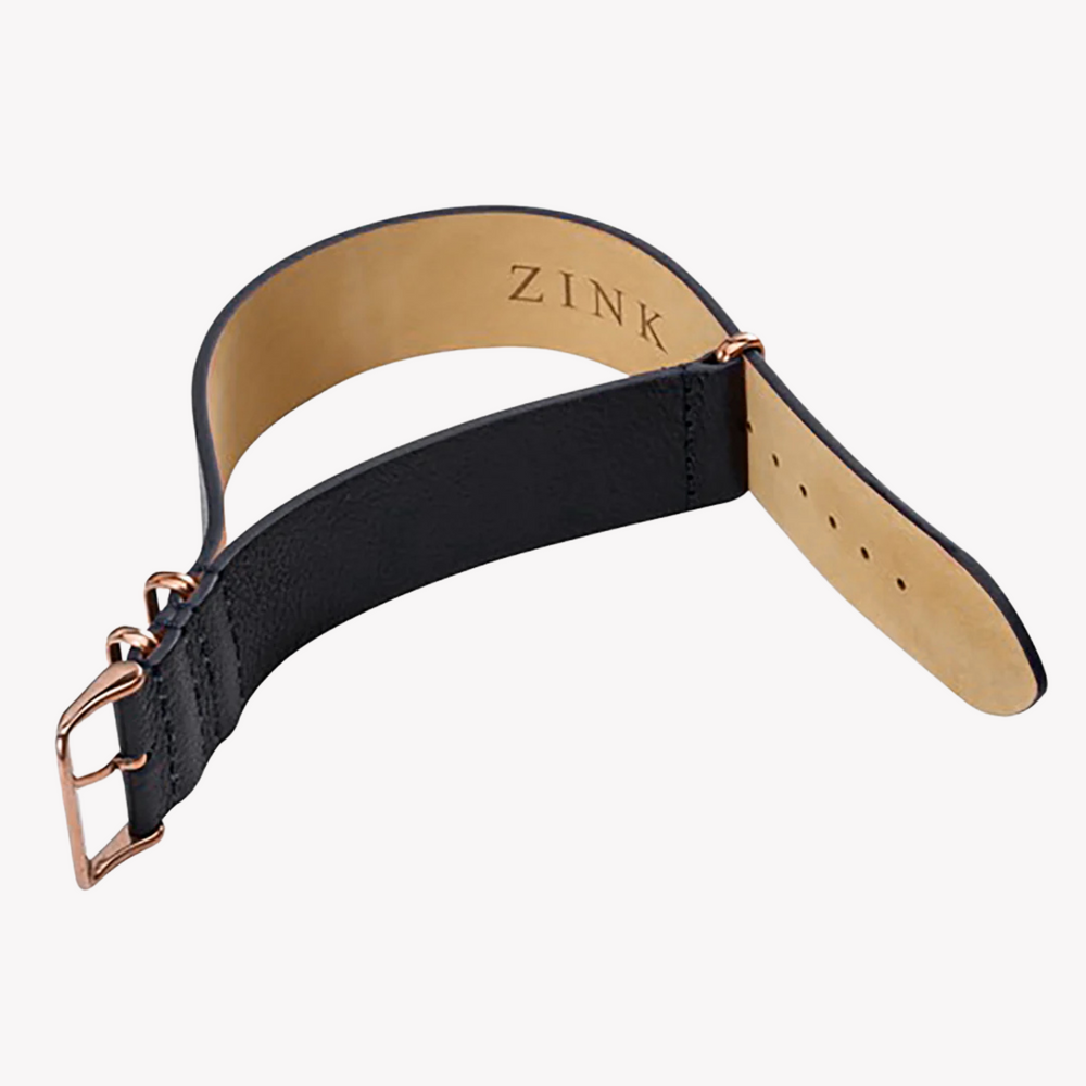 Zink Men's Leather Watch Band - Black | Zlb001bwg by i-watch