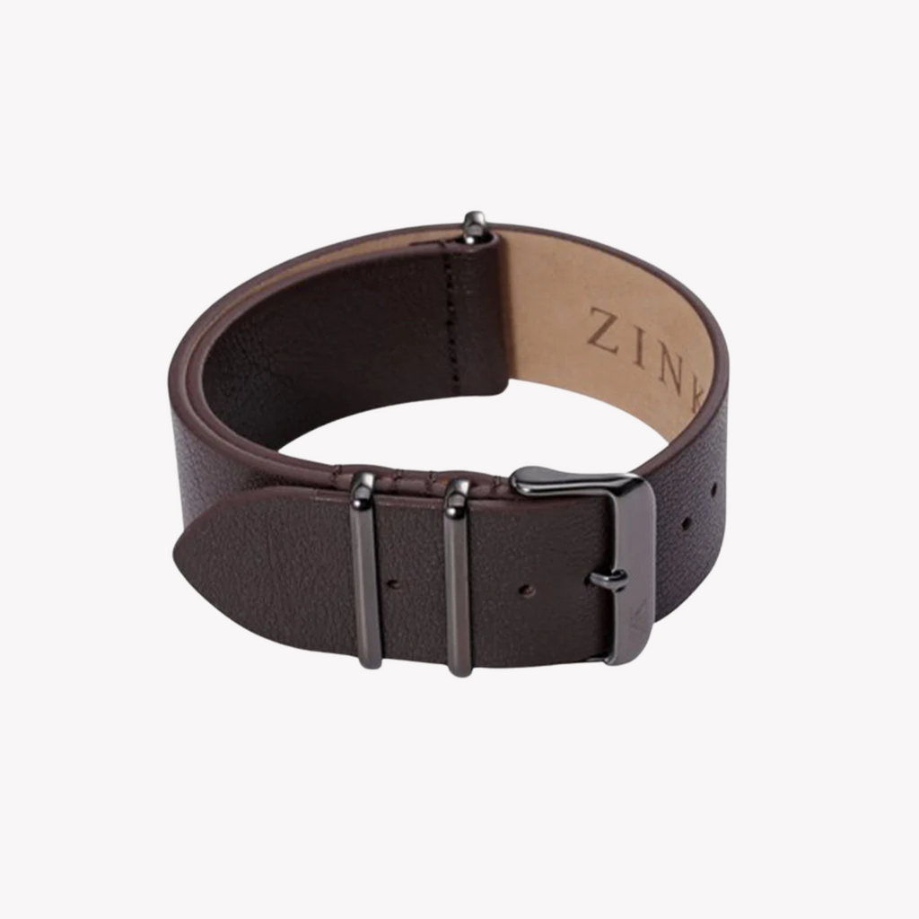 Zink Men's Leather Watch Band - Brown | Zlb001dbwb