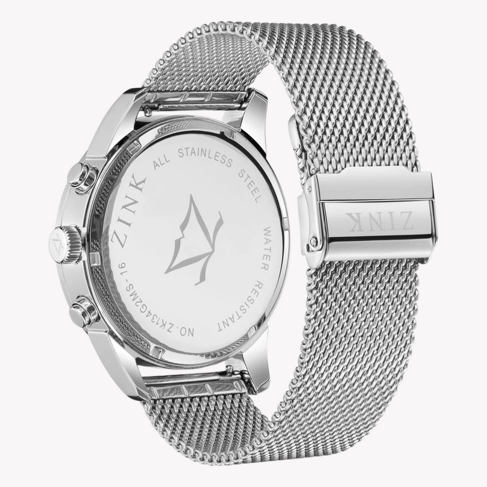 Zink Men's Silver Stainless Steel Chronograph Watch | Zk134g2ms-16 by i-watch