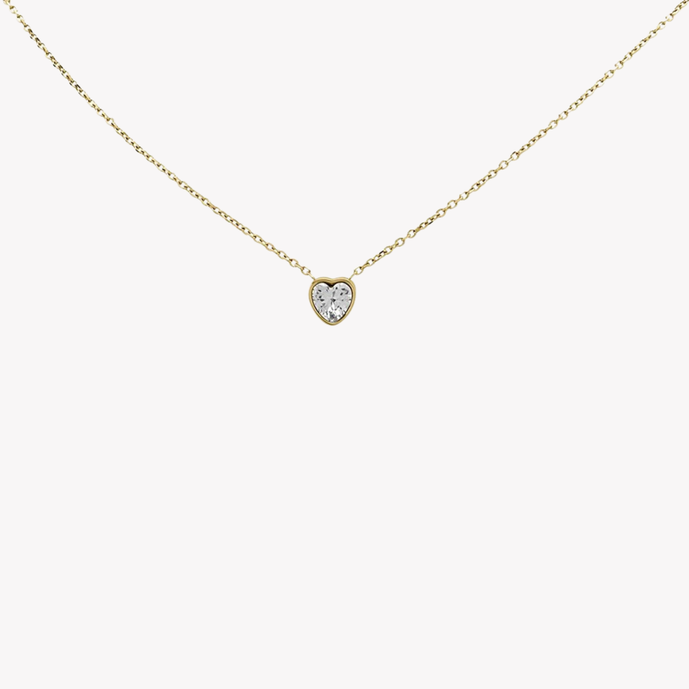 Fossil Women's Gold-Tone Necklace, Heart Pendant | JF03937710