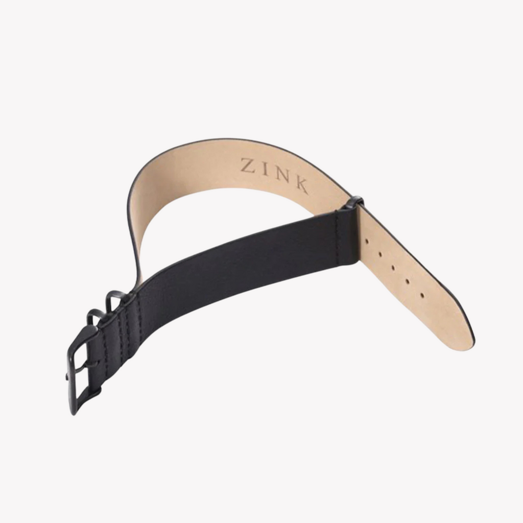 Zink Men's Leather Watch Band - Black | Zlb001bb