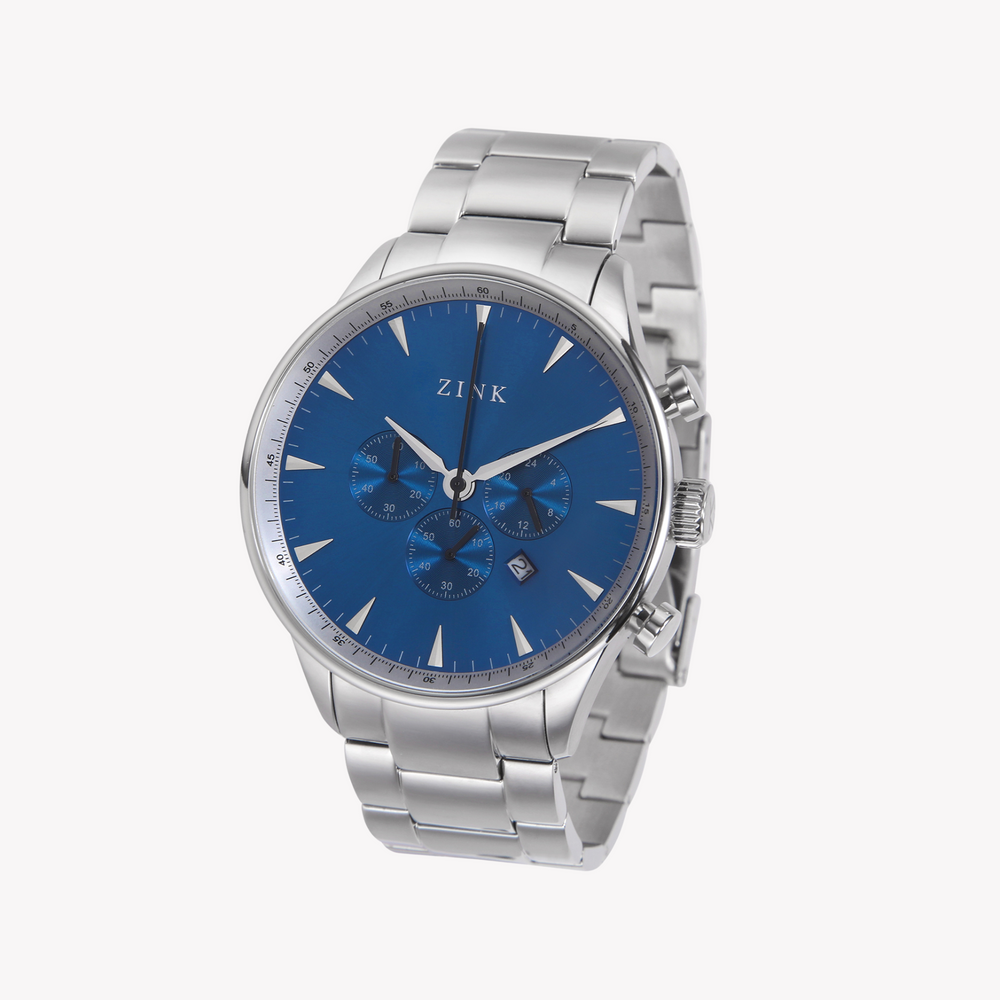 Zink Men's Stainless Steel Blue Dial Watch | Zk127g2ss-46 by i-watch