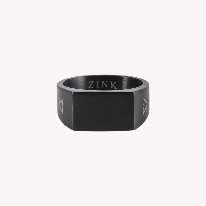 Zink Men's Black Stainless Steel Ring | Zjrg042b by i-watch